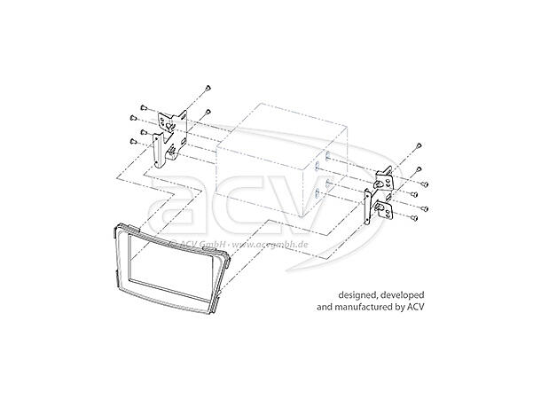 Radioramme Hyundai i40 (VF) 06/2011-> 2 DIN Kit Pianolakk Sort Premium